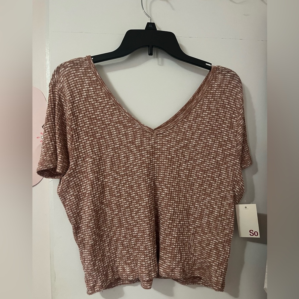 Pink Blush Double V Baby Tee